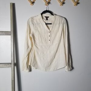 BIT & BRIDLE WOMEN'S CREAM LONG SLEEVE BLOUSE SIZE SMALL
